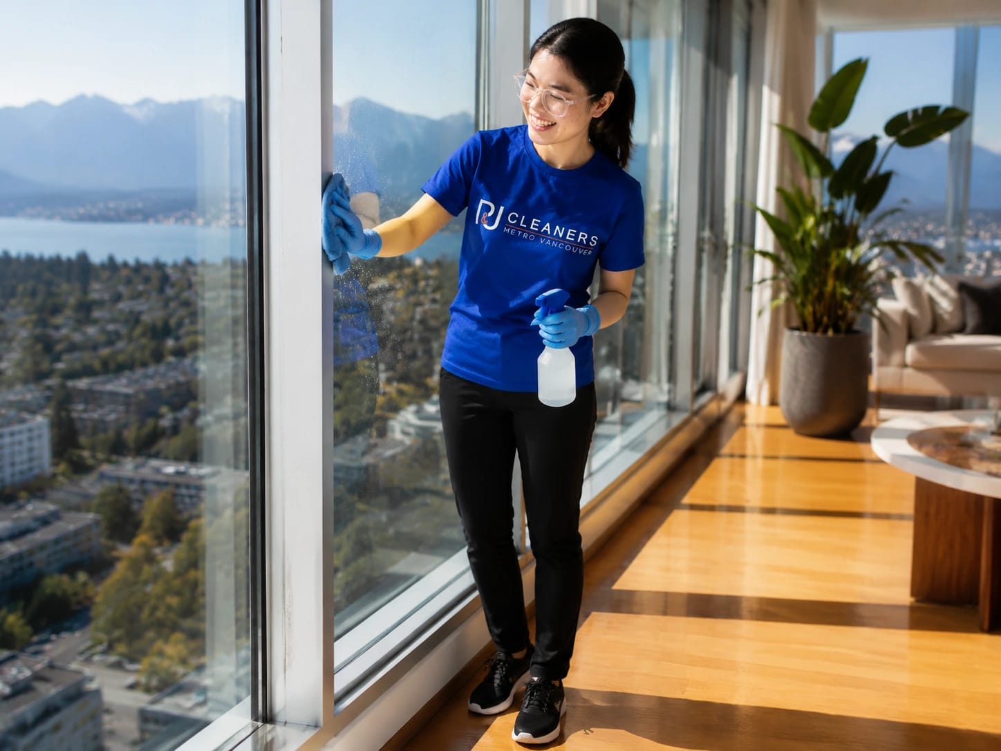 Professional window cleaning in Vancouver neighborhood