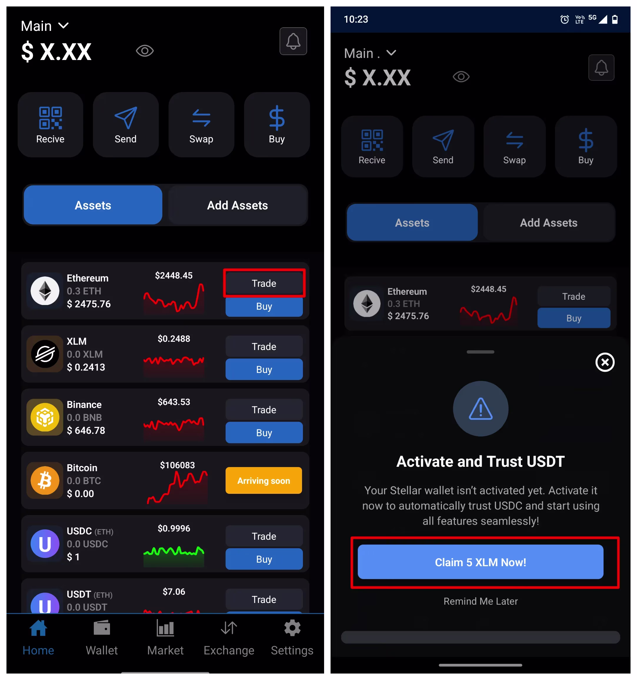Step 1: Activate Trade Wallet