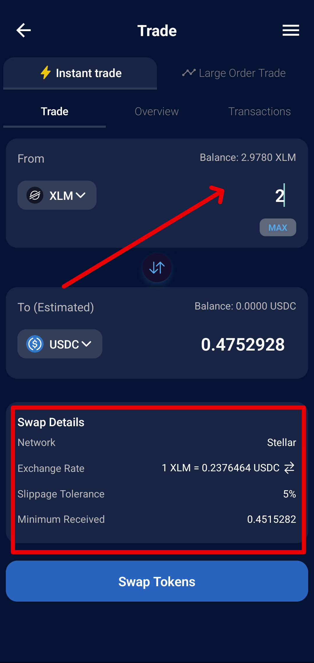 Step 3: Enter Amount