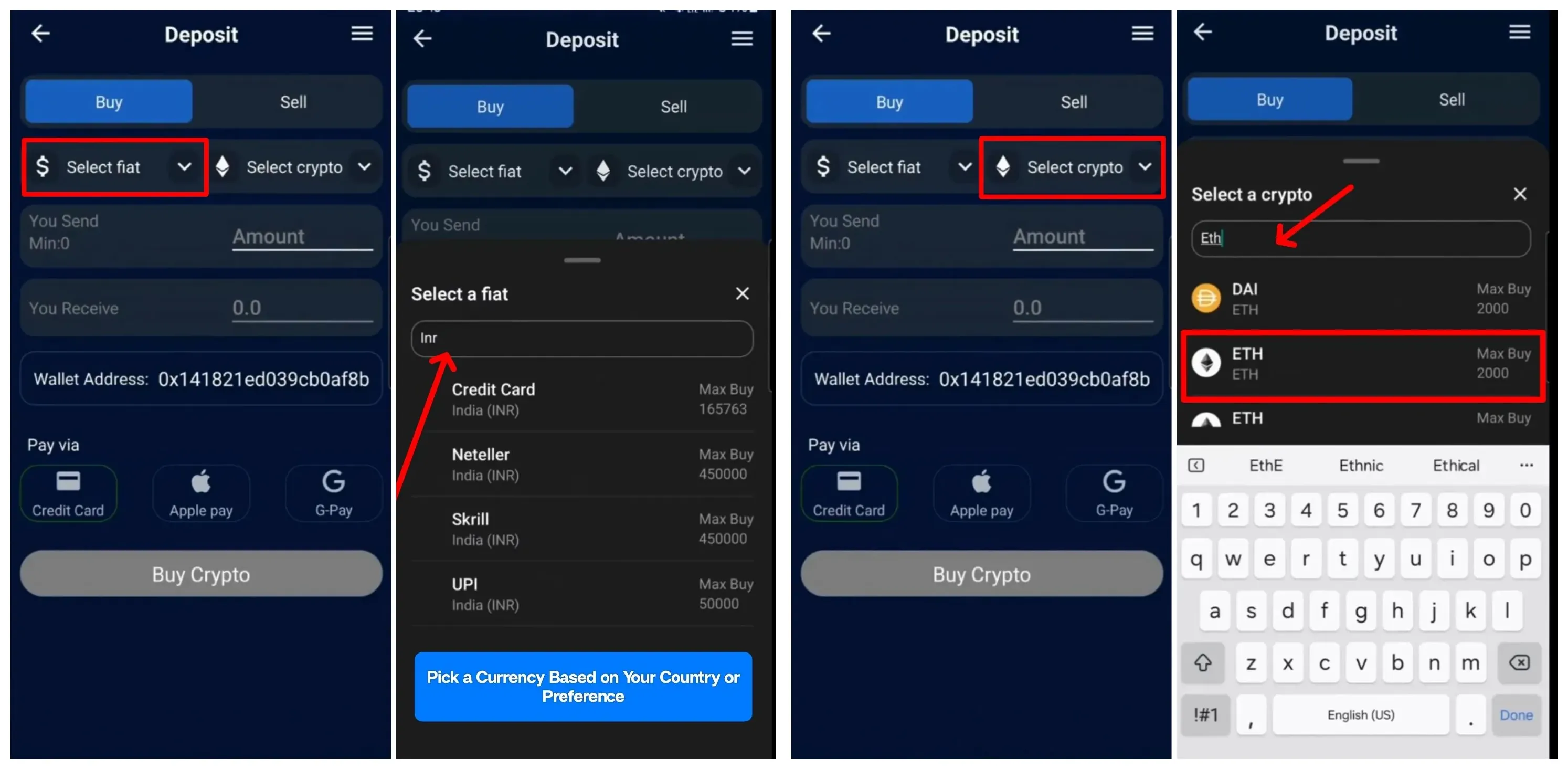 Step 3: Select Currencies and Payment Method