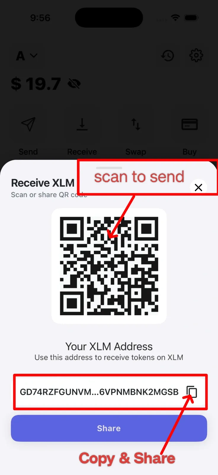 Step 3: Share Address