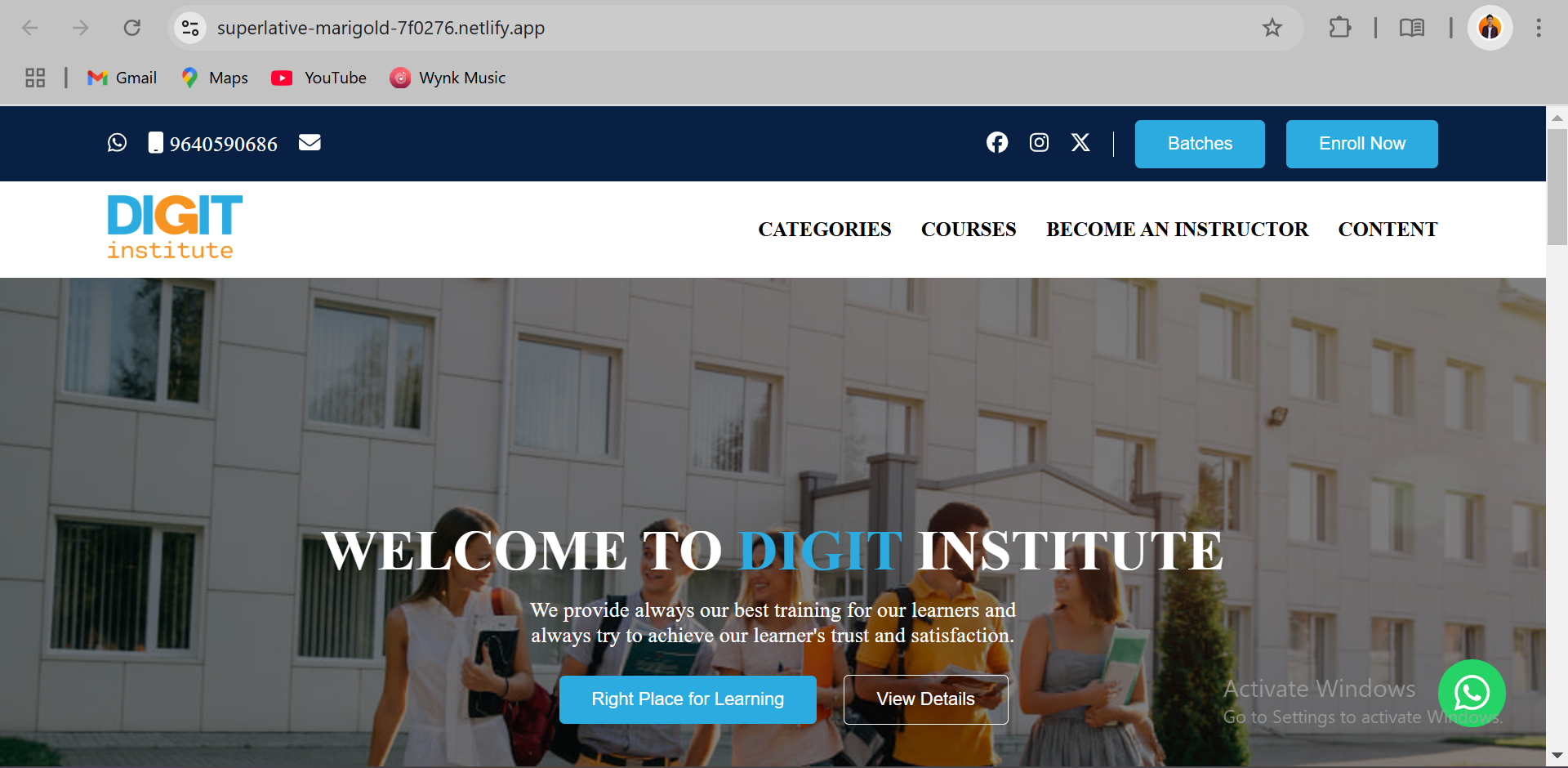 Institute Clone UI