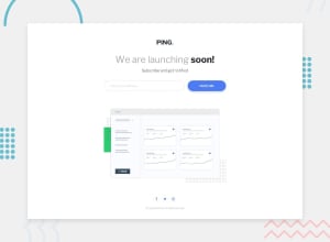 Desktop design screenshot for the Ping single column coming soon page coding challenge