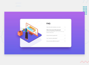 Desktop design screenshot for the FAQ accordion card coding challenge