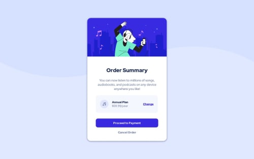 Order summary card with HTML and CSS only coding challenge solution