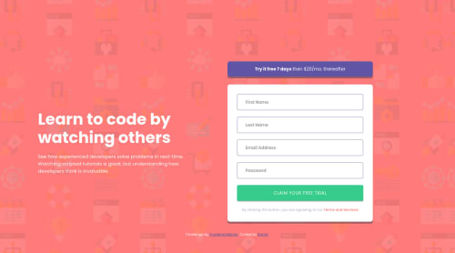 Intro Component Using HTML , CSS and JS coding challenge solution