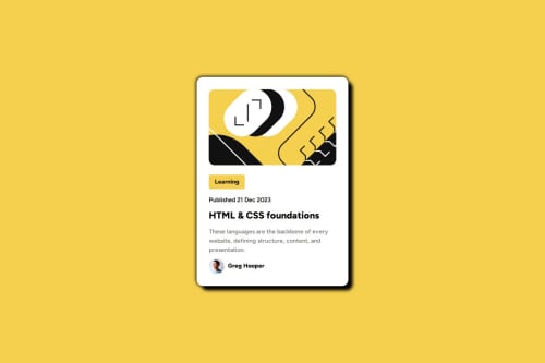 blog preview card using html and css coding challenge solution ...