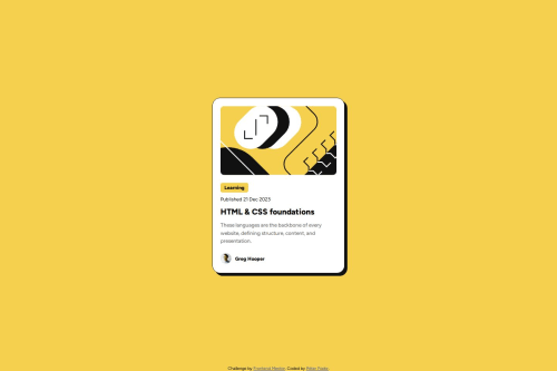 Blog preview using SASS coding challenge solution