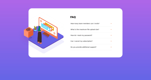 Responsive FAQ accordion using Javascript coding challenge solution