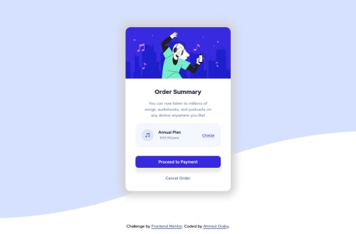 Order summary card using Flexbox coding challenge solution
