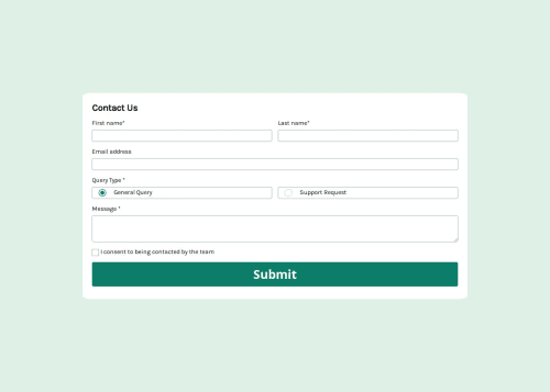 CSS media queries to make the form responsive, coding challenge solution