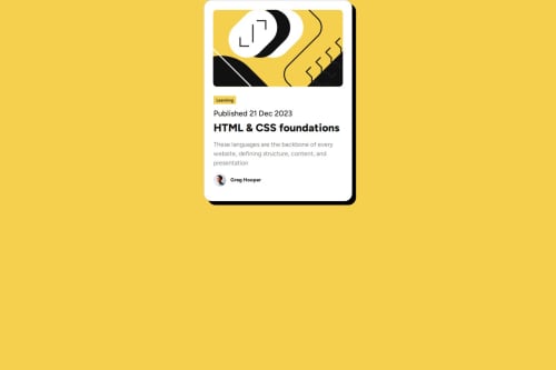 Blog Card challenge using CSS, HTML and Bootstrap coding challenge solution
