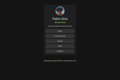 Social Link Profile With HTML and TailWindCSS coding challenge solution