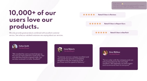 Social proof section using CSS Flex & Grid coding challenge solution
