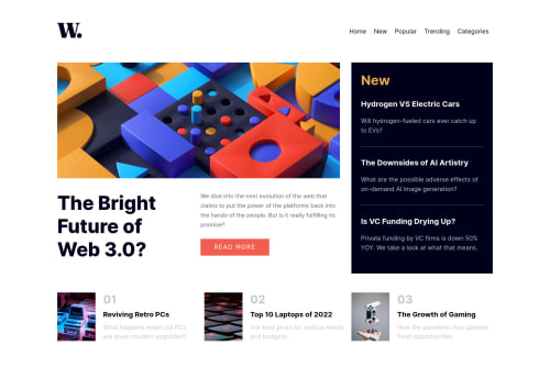 responsive news-homepage-main coding challenge solution