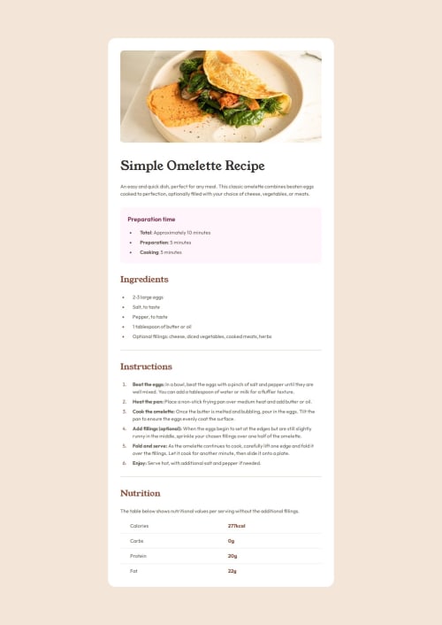 Recipe Page | HTML & CSS coding challenge solution