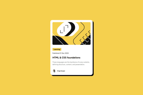 Blog Preview card component coding challenge solution