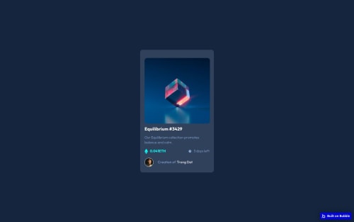 NFT Preview Card using Bubble.io coding challenge solution