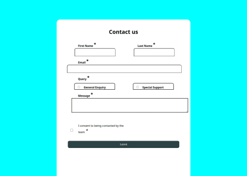 Responsive contact page using HTML, CSS coding challenge solution