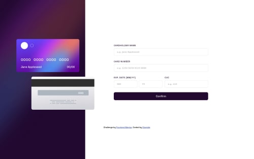 Intractive card details form coding challenge solution