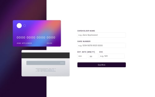 Interactive Card Details Form built with HTML, SCSS and JavaScript ...