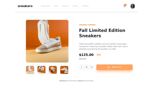 e-Commerce Product Page using React and Tailwind CSS coding challenge ...