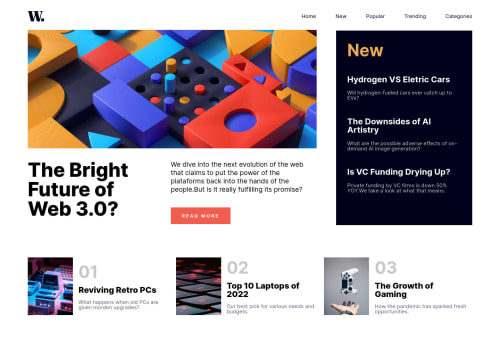 Home Page made with React.js coding challenge solution