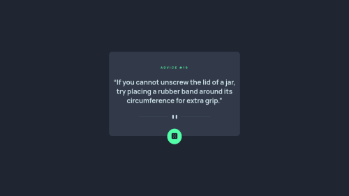 Advice Generator in HTML, CSS and JS coding challenge solution