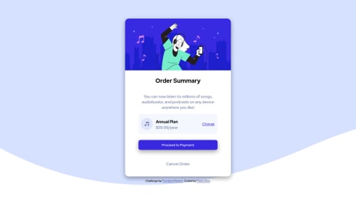 Order summary page using flex box coding challenge solution