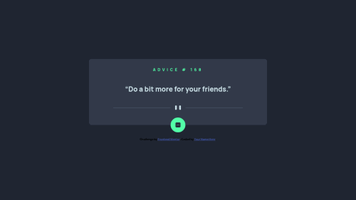 Advice Generator App using CSS & JS coding challenge solution