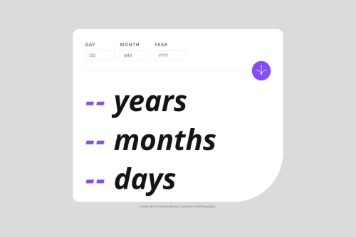 Age Calculator App with HTML | CSS | JavaScript coding challenge solution