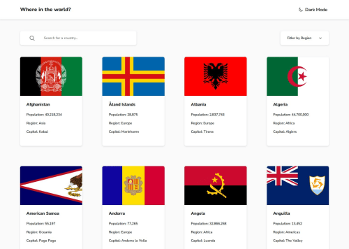 Countries page using NextJS coding challenge solution