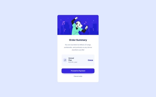 Order summary card using flexbox no media queries coding challenge solution