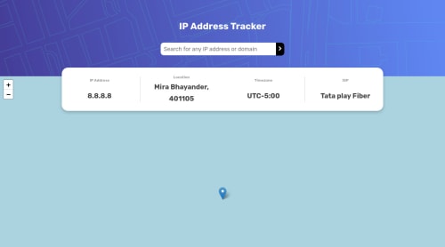 IP tracker using Third party API coding challenge solution