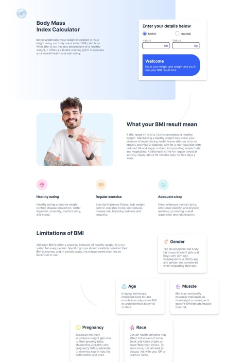 Responsive Body Mass Index With Sass coding challenge solution