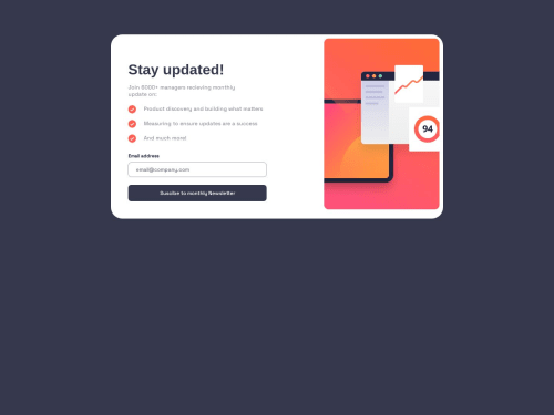 Responsive news letter page using html, css and javascript only coding ...