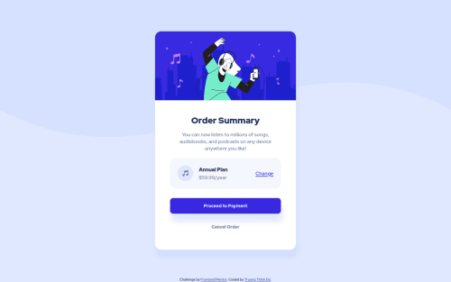Order summary component using HTML and CSS coding challenge solution