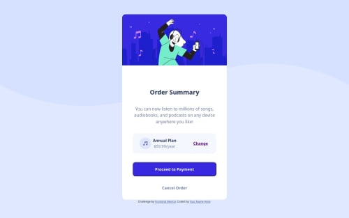 Frontend Mentor | Order Summary Card coding challenge solution