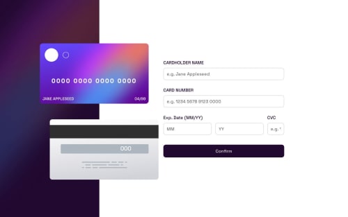 Validated Card Form with Realtime Card Updates using JS and SCSS coding ...