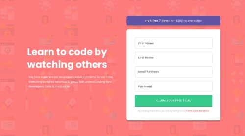 Responsive Sign up Form coding challenge solution