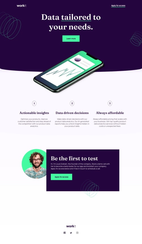 Work-it Landing Page coding challenge solution