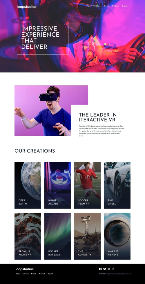 Loopstudios landing page with Tailwind coding challenge solution