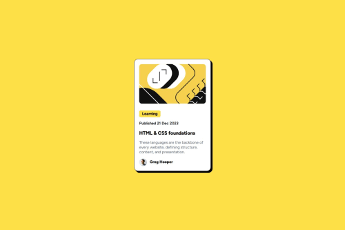 Blog Post Card with Tailwind CSS coding challenge solution