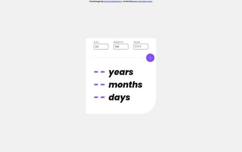 Age calculator app made using html css and js coding challenge solution
