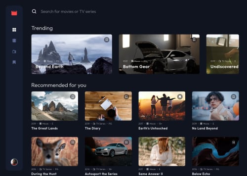 Responsive entertainment app using react coding challenge solution