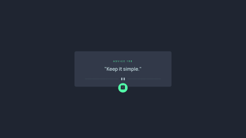 Advice Generator using an API coding challenge solution