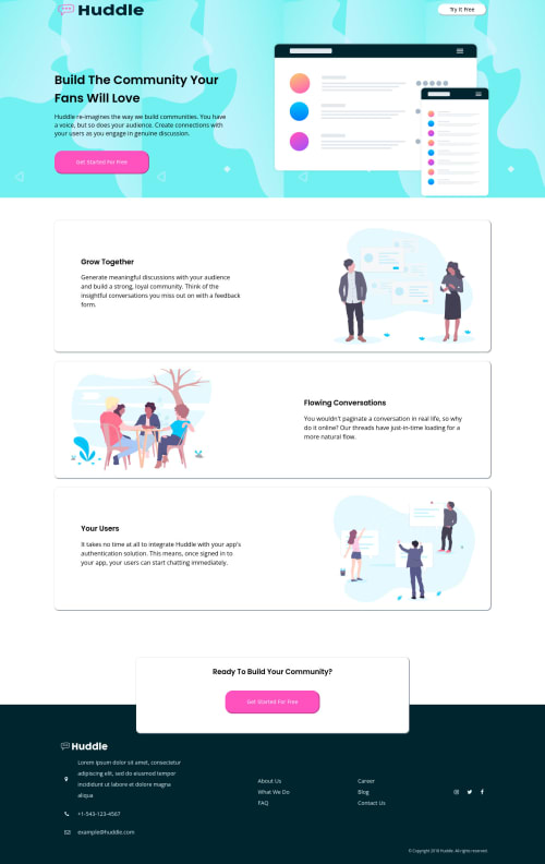 Responsive landing page with CSS Flexbox coding challenge solution