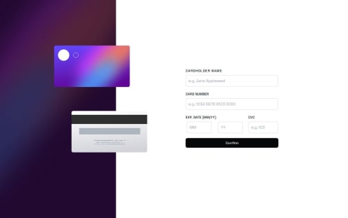 Interactive card details form coding challenge solution