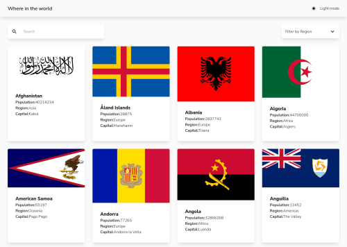 Countries REST API with Vue coding challenge solution