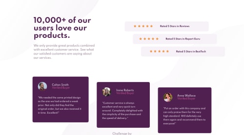 Pure HTML and CSS coding challenge solution